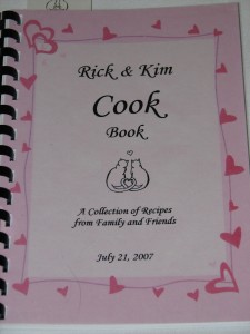 wedding favor cookbook of family recipies